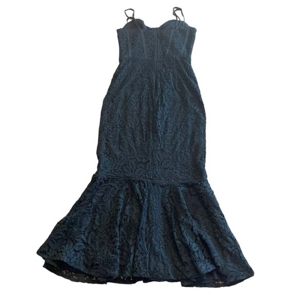 XS Lulus Lined Mermaid Lace Dress Black Adjustable Straps Back Zipper - Picture 1 of 13